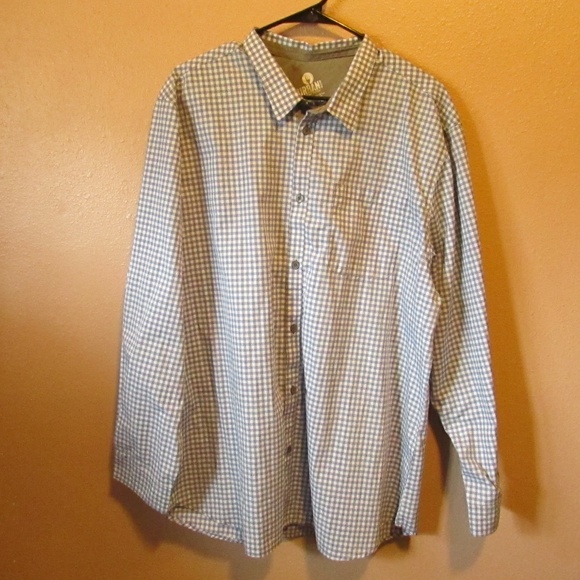 Men's Blue Checkered Casual Button Down Shirt - Picture 1 of 3